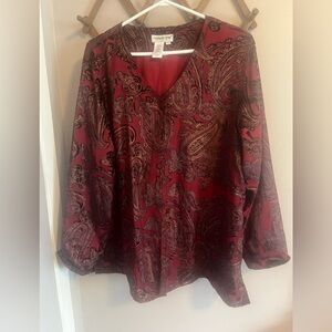 Coldwater Creek Paisley applique Long Sleeve Whimsigoth Jacket Event witchy L